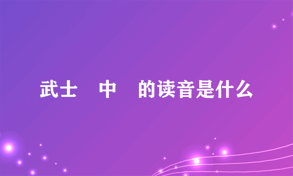 武士彟中彟的读音是什么
