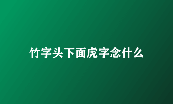竹字头下面虎字念什么