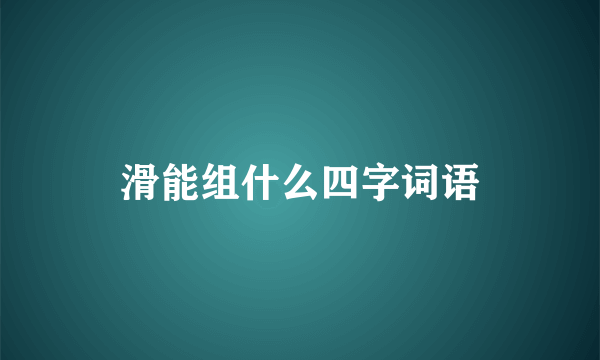 滑能组什么四字词语