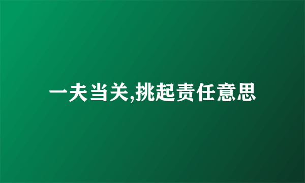 一夫当关,挑起责任意思