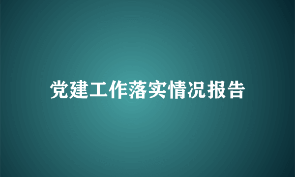 党建工作落实情况报告