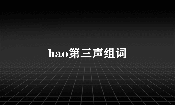 hao第三声组词