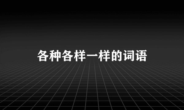 各种各样一样的词语