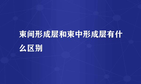 束间形成层和束中形成层有什么区别