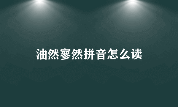 油然寥然拼音怎么读