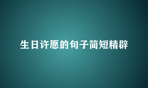 生日许愿的句子简短精辟