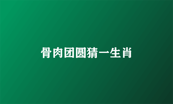 骨肉团圆猜一生肖