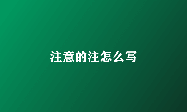 注意的注怎么写