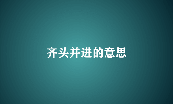 齐头并进的意思