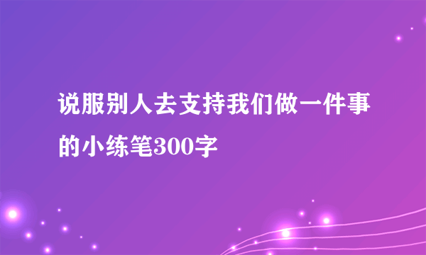 说服别人去支持我们做一件事的小练笔300字