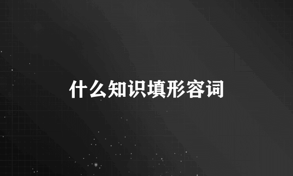 什么知识填形容词