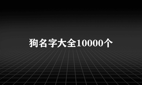 狗名字大全10000个