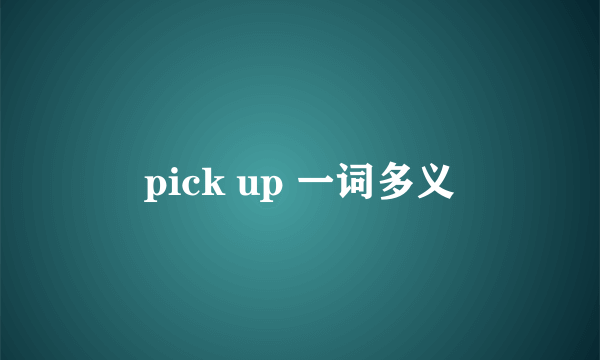 pick up 一词多义