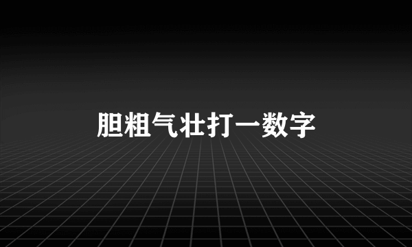 胆粗气壮打一数字