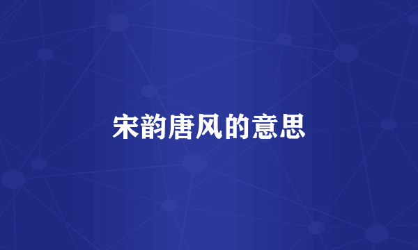 宋韵唐风的意思