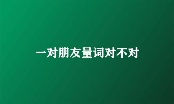 一对朋友量词对不对