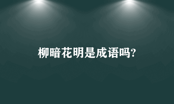 柳暗花明是成语吗?