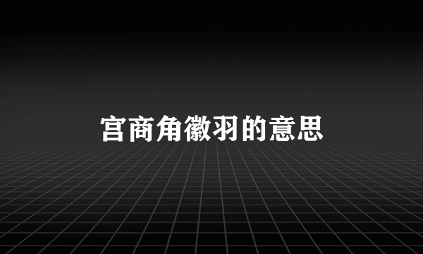 宫商角徽羽的意思