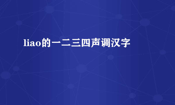liao的一二三四声调汉字