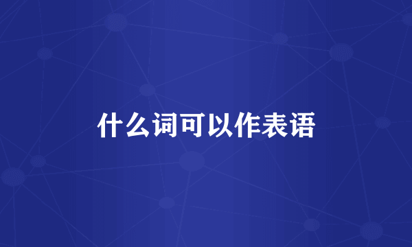 什么词可以作表语