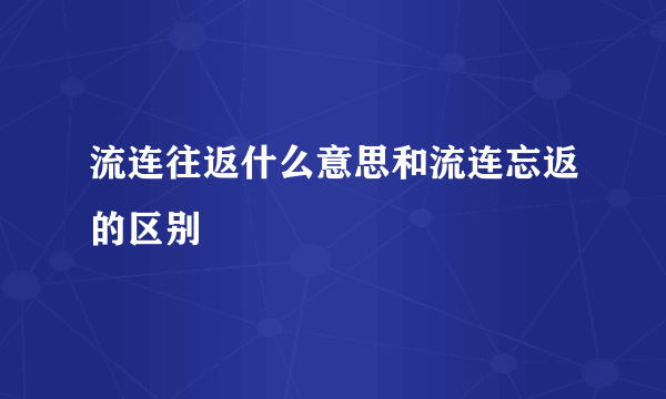 流连往返什么意思和流连忘返的区别
