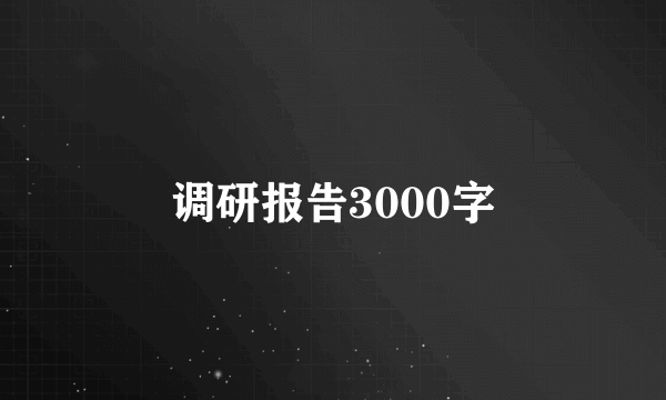 调研报告3000字