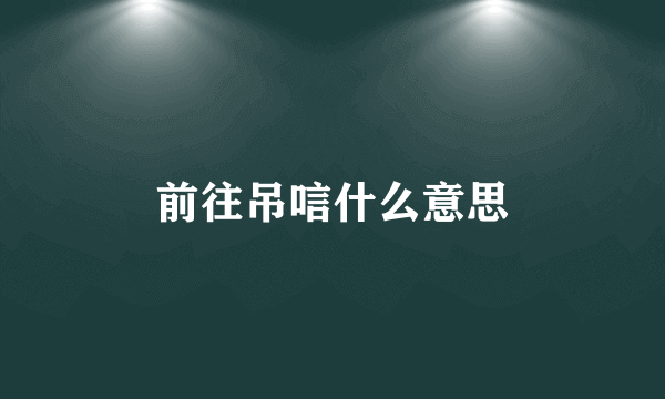 前往吊唁什么意思