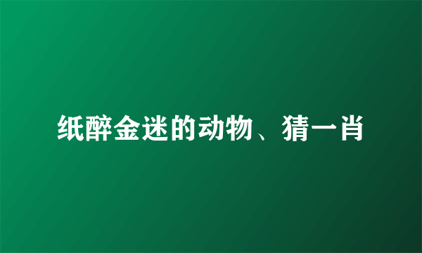 纸醉金迷的动物、猜一肖