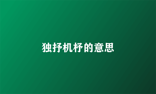 独抒机杼的意思