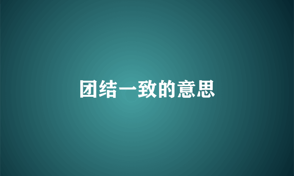 团结一致的意思