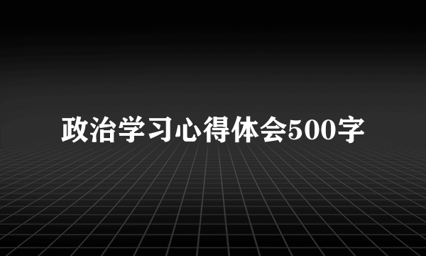 政治学习心得体会500字