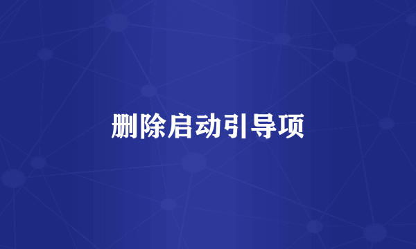 删除启动引导项