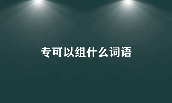 专可以组什么词语
