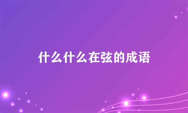 什么什么在弦的成语