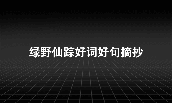 绿野仙踪好词好句摘抄
