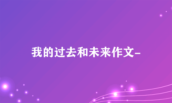 我的过去和未来作文-