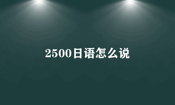 2500日语怎么说