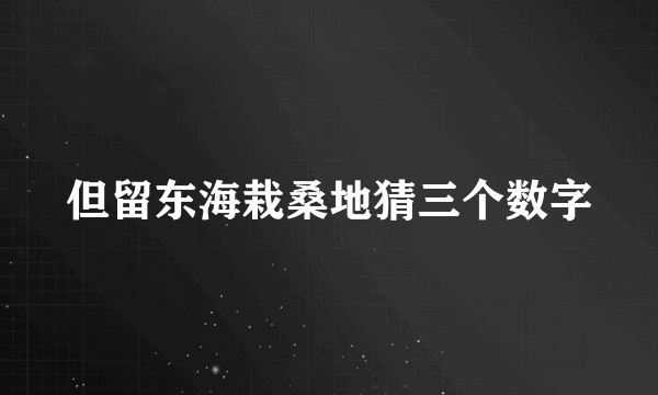 但留东海栽桑地猜三个数字