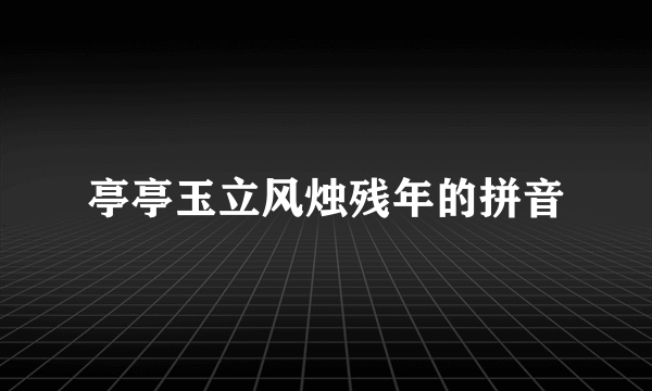 亭亭玉立风烛残年的拼音
