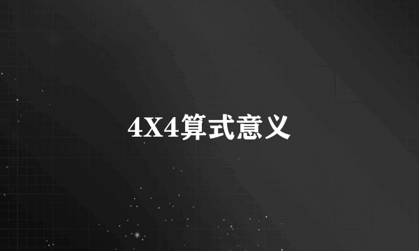 4X4算式意义