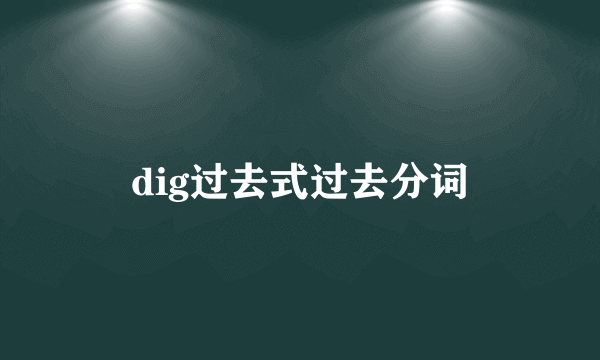 dig过去式过去分词