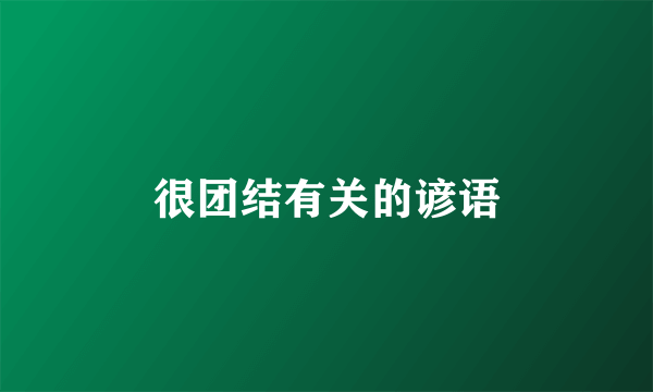 很团结有关的谚语