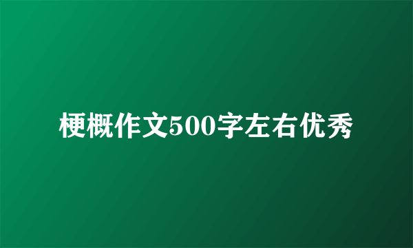 梗概作文500字左右优秀