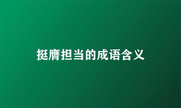 挺膺担当的成语含义