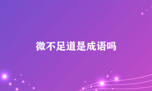 微不足道是成语吗
