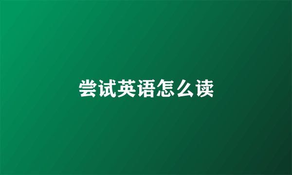 尝试英语怎么读