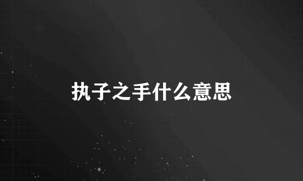 执子之手什么意思