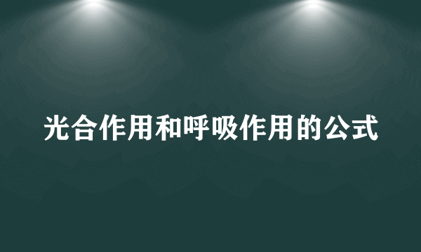 光合作用和呼吸作用的公式