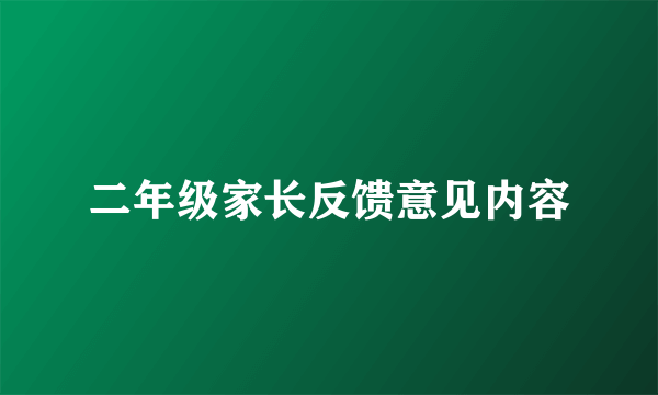 二年级家长反馈意见内容