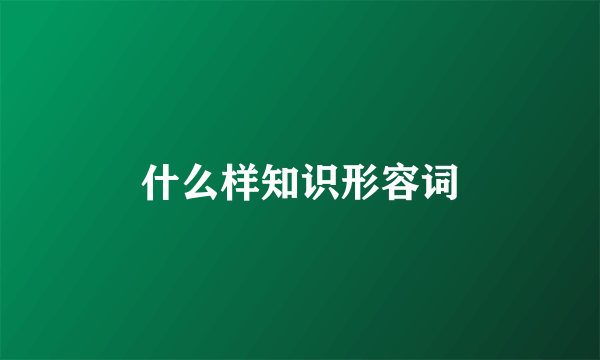 什么样知识形容词